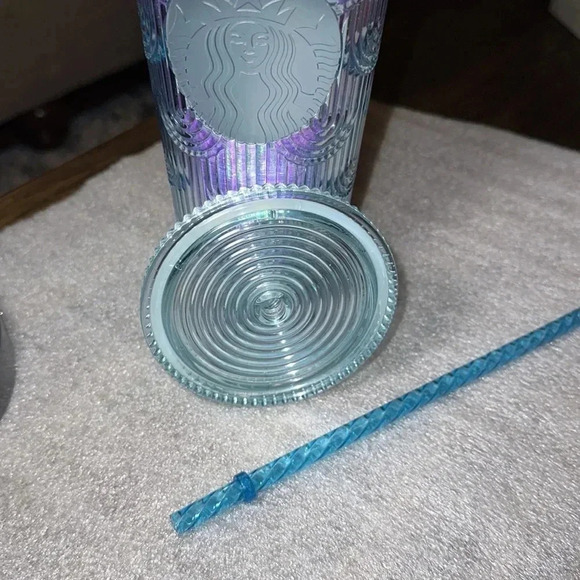 Starbucks 2022 Spring Iridescent Core Holographic Mermaid Wave 24oz Cold Cup - Picture 5 of 8